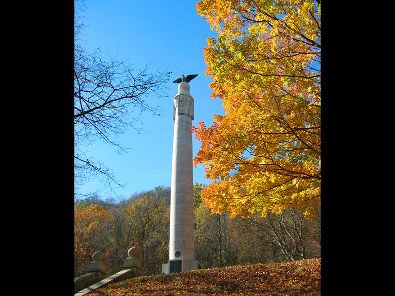 Battles for Chattanooga: [2005] Brilliant fall colors surround the soaring Ohio Monument
