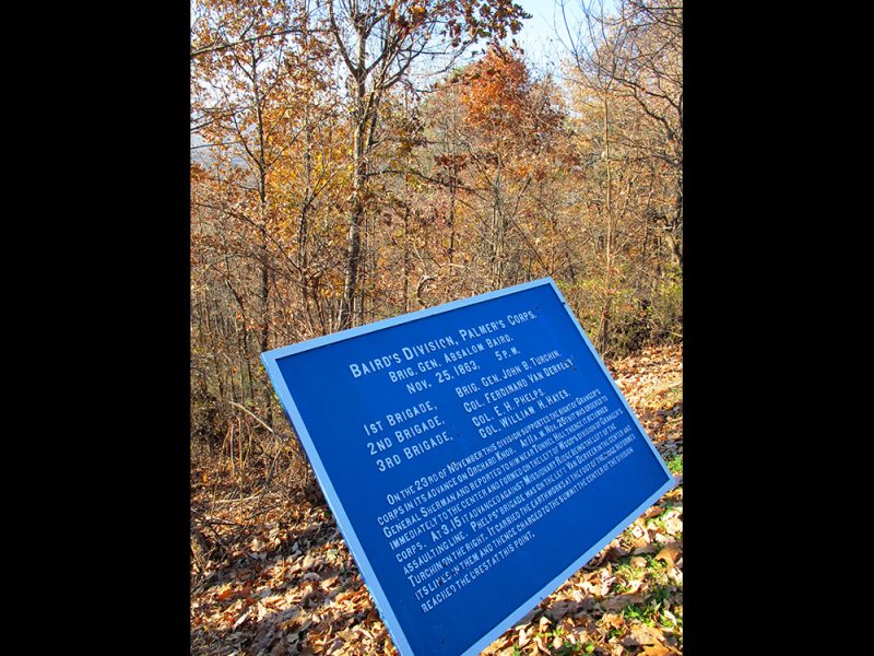 Battles for Chattanooga: [2014] Plaque marks the assault of Baird's Division